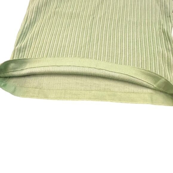 St. John Top Knit Mock Neck Sleeveless Two Tone Green SMALL Vintage Neck Warmer - Picture 2 of 16